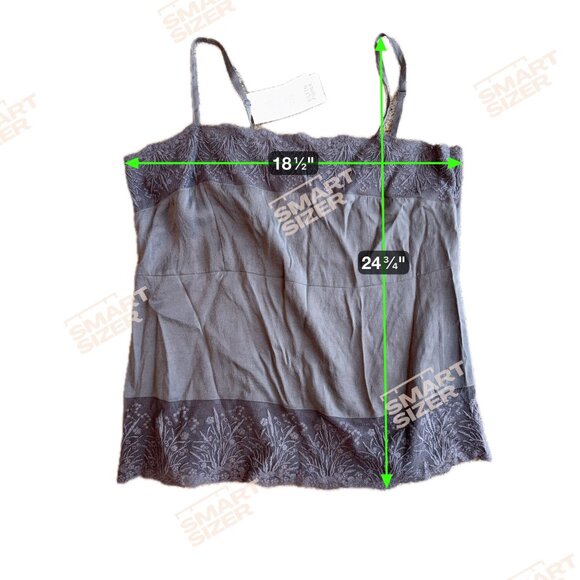 Eileen Fisher‎ Silk Lace Trim Camisole Top Womens Size M NEW Gray Retail $178 - Picture 2 of 8